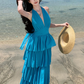 Vestido Maxi Azul De Playa Eunice