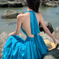 Vestido Maxi Azul De Playa Eunice