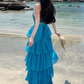 Vestido Maxi Azul De Playa Eunice