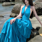 Vestido Maxi Azul De Playa Eunice